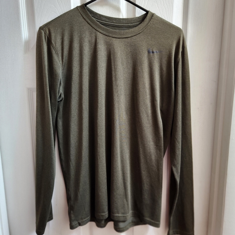 Nike Dri fit long sleeve army green